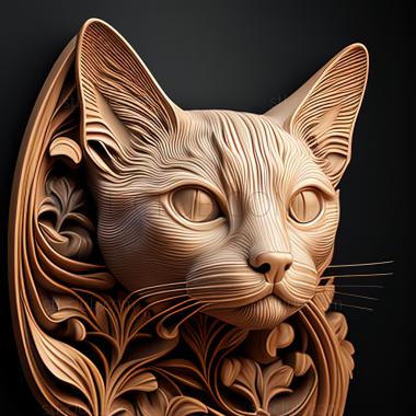 3D model st Oriental Bicolour cat (STL)